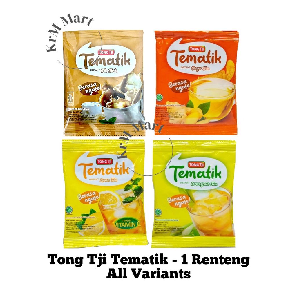 

Tong Tji Tematik 1 renteng renceng All varian teh tongtji tongji tong ji lemon tea lemongrass tea ginger tea teh tarik