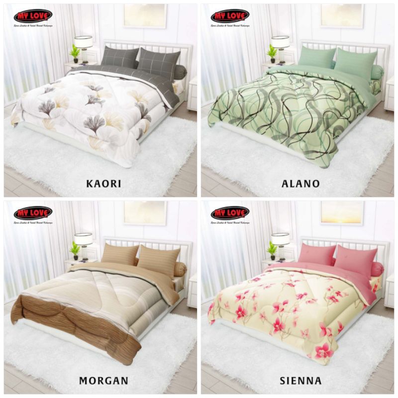 Bedcover set my love ukuran 160x200 / 180x200 T30 bed cover flat all new my love katun