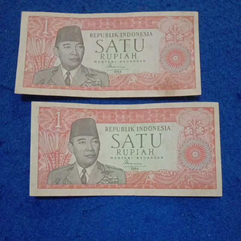 1 rupiah Soekarno 1964 original bagus++
