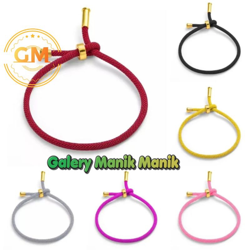 Gelang Tali Serut Pandora Polos Gelang Tali Serut Korean Untuk Liontin Huruf Emas