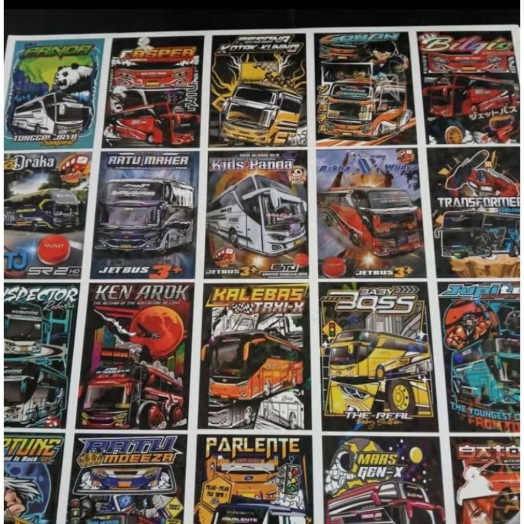 Stiker Bus Viral sticker Telolet Basuri kotak Isi 30 Bahan Super Premium Anti Air Ratu Maher Kids Pa