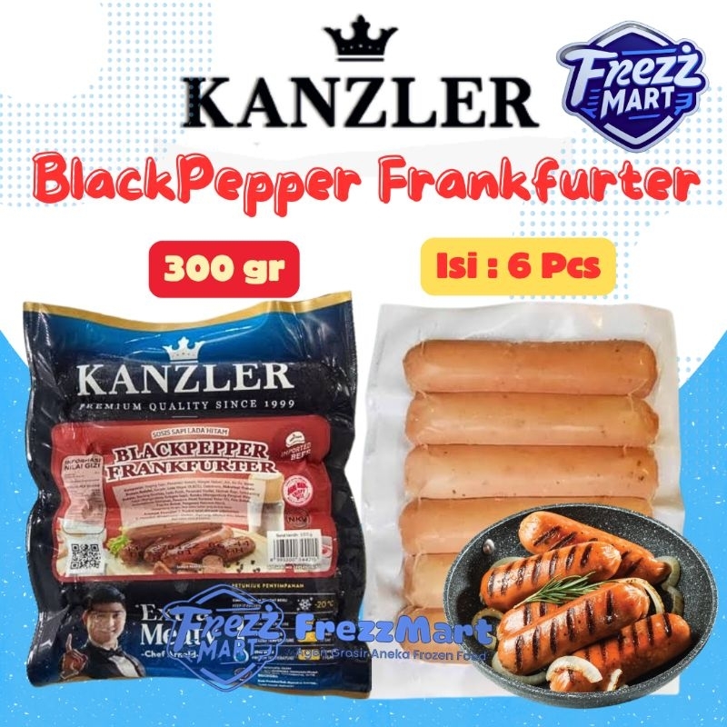 

Kanzler Blackpepper Frankfurter 300gr Sosis Bakar Sapi Lada Hitam 300 Gram Premium Sausage