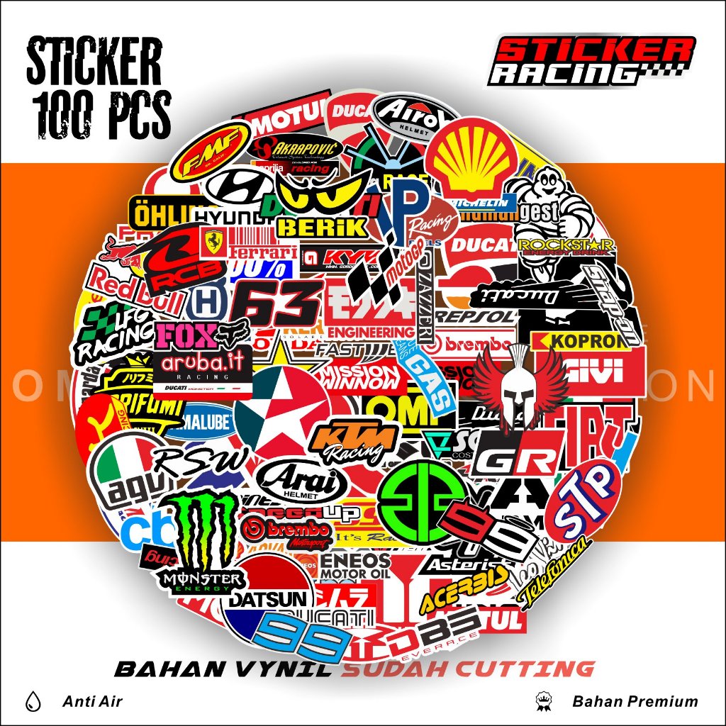 

Stiker Motor Pack RACING MOTOR/BRAND/QUOTES RACING dengan Laminasi Tahan Air & Matahari - Motorcycle
