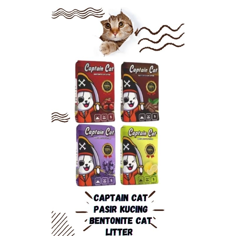 Pasir Kucing Captain Cat Bentonite Cat Litter - Pasir Kucing Bentonite Gumpal