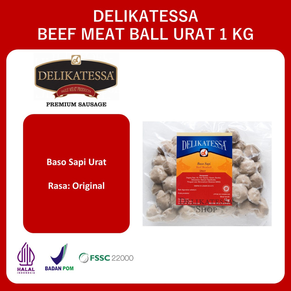 

Delikatessa Baso Bakso Sapi URAT (KG) Halal Horeca