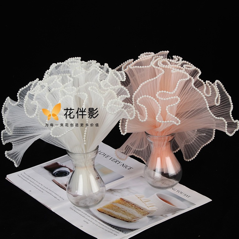 

Top Delivery 28cmx4yard KOREA LACE WRAPPING FLOWER RENDA KOREA PEMBUNGKUS BUNGA Wrap korean keriting lis mutiara wrapping mesh buket bunga korean furing mutiara renda