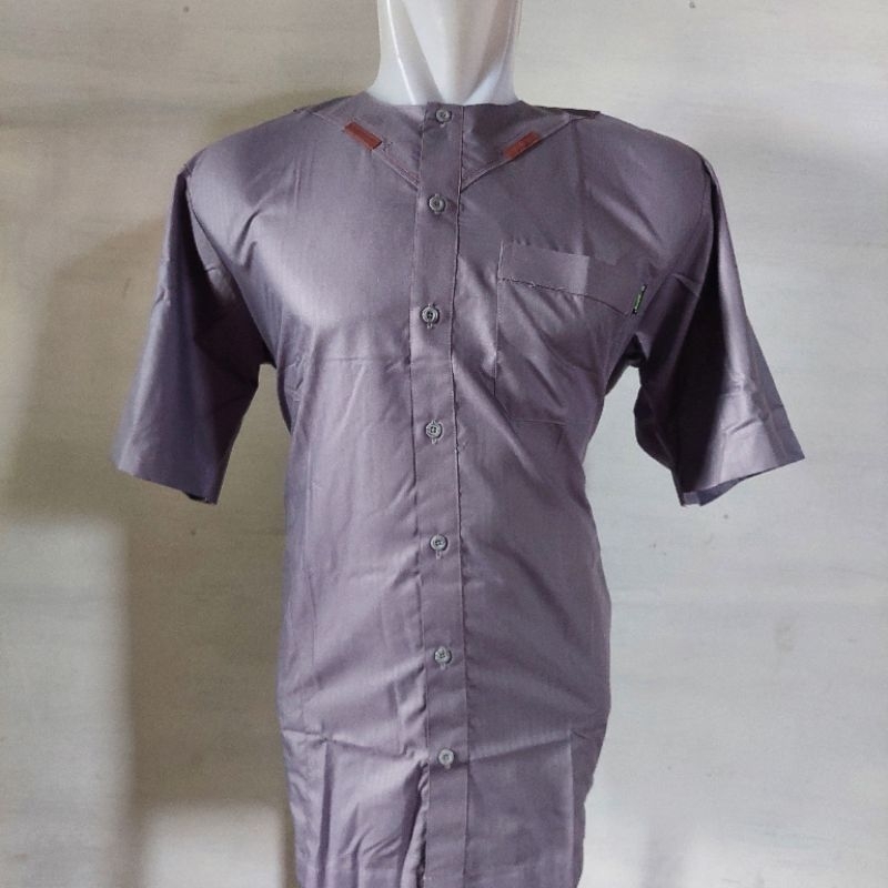 koko lengan PENDEK kerah OBLONG dari AL-WAFA / baju muslim lengan pendek kerah oblong