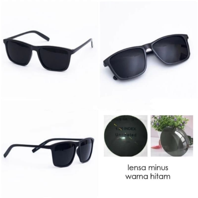 TERBARU - Kacamata minus Lensa hitam - kacamata gaya lensa hitam normal/minus - Kacamata minus pria 