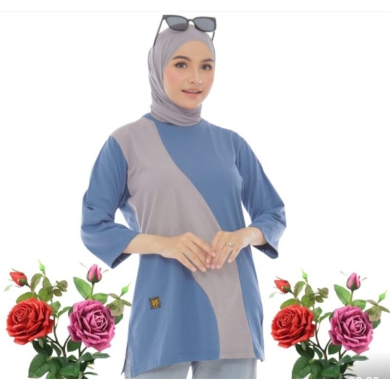 TERBARU Kaos Polos Wanita // Baju Tangan Panjang Wanita Model Belah pinggir Kaos JUMBO // Kaos Wanit