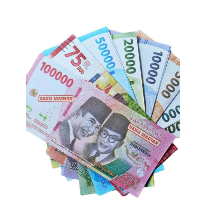 mainan uang uangan kertas replika mirip asli isi 25