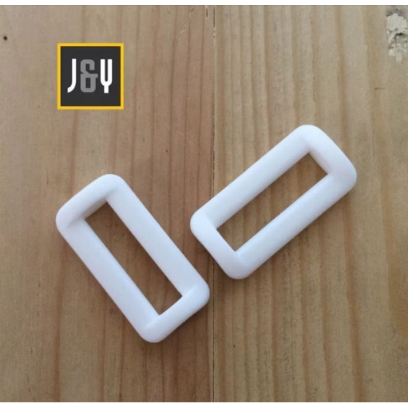 RING KOTAK TAS 2.5 CM BAHAN PLASTIK BUCKLE PP PUTIH