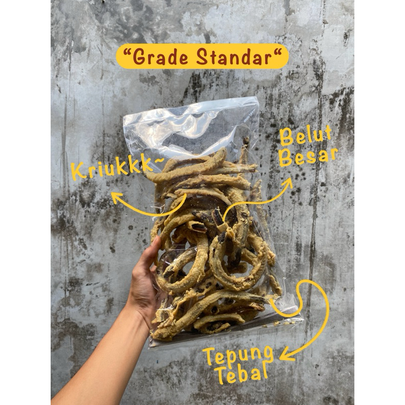 

100gr Keripik Belut Grade Standar Renyah / Oleh-Oleh Jogja / Cemilan / Asli Godean Yogyakarta