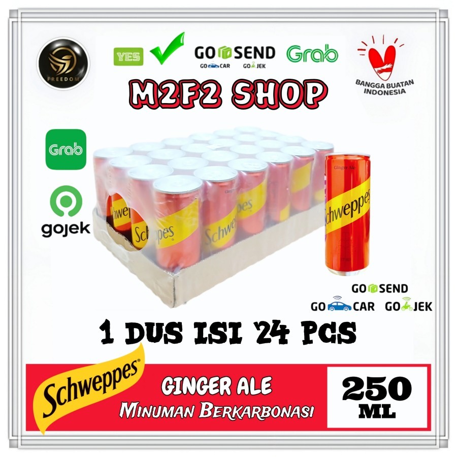 

Schweppes Carbonated Ginger Ale Can | Minuman Berkarbonasi Rasa Jahe Kaleng - 250 ml Kemasan Karton (Khusus Bluebird/Gosend/Grab)