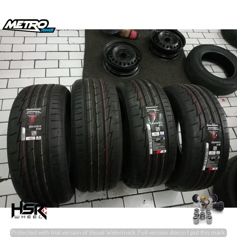 ban mobil tubeless ring 16 205/55 merk bridgestone potenza RE003 ukuran 205 55 R16 ban mobil civicFD
