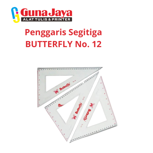 

Penggaris Segitiga BUTTERFLY No. 12 - Alat Tulis Presisi untuk Menggambar dan Mengukur dengan Tepat
