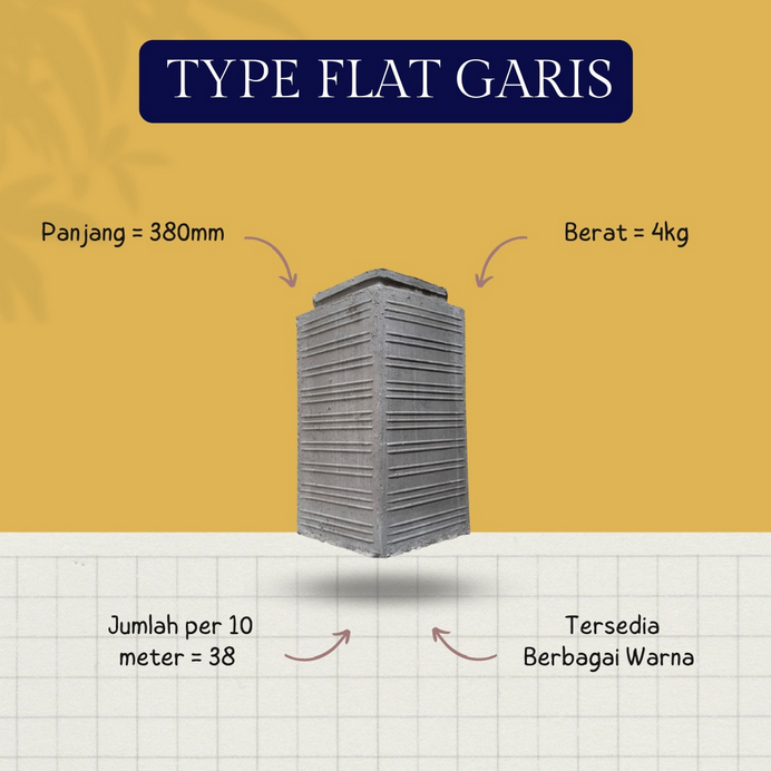 Genteng Wuwung Flat Garis Universal