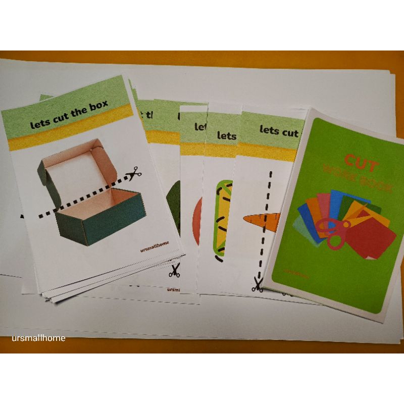 

paket buku aktivitas anak menggunting ursmallhome ada lebih vol 1&2 free gunting +lem