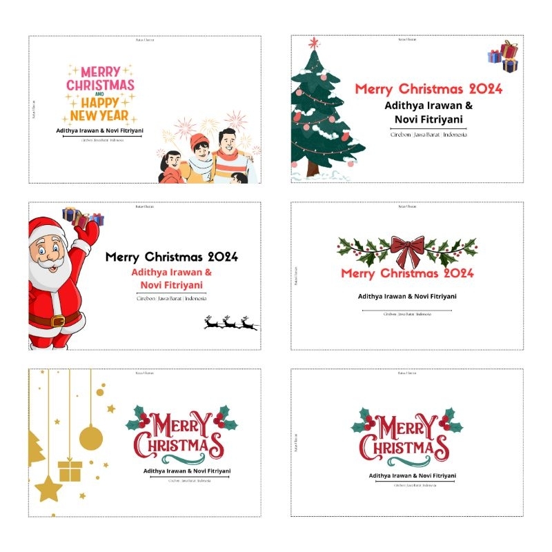

Amplop Natal Mery dan Tahun Baru Christmas Desain Unik Lucu Custom Konsep Premium