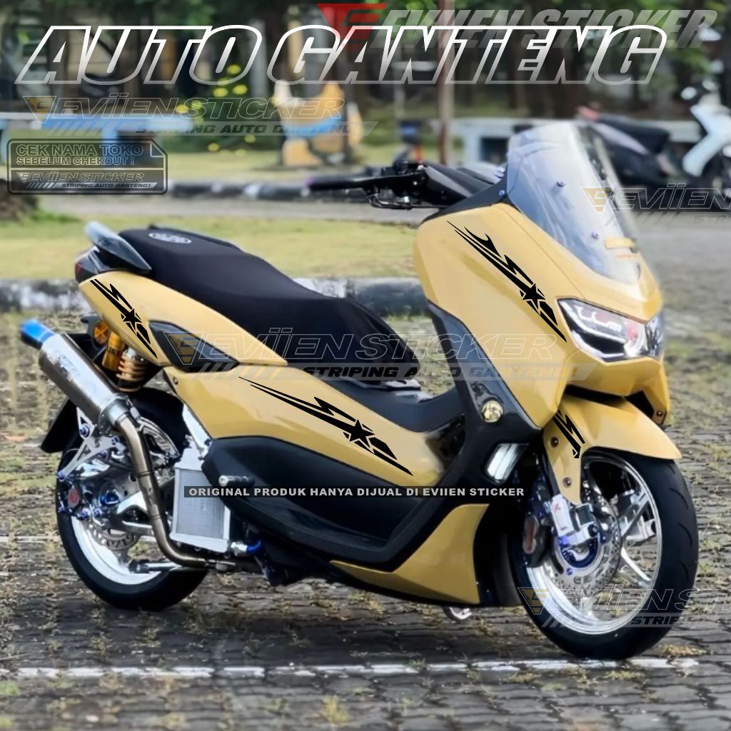 STIKER MOTOR NMAX NEW MOTIF BINTANG SIMPEL STRIPING NMAX NEW TAHUN 2020 2021 2022 2023 2024