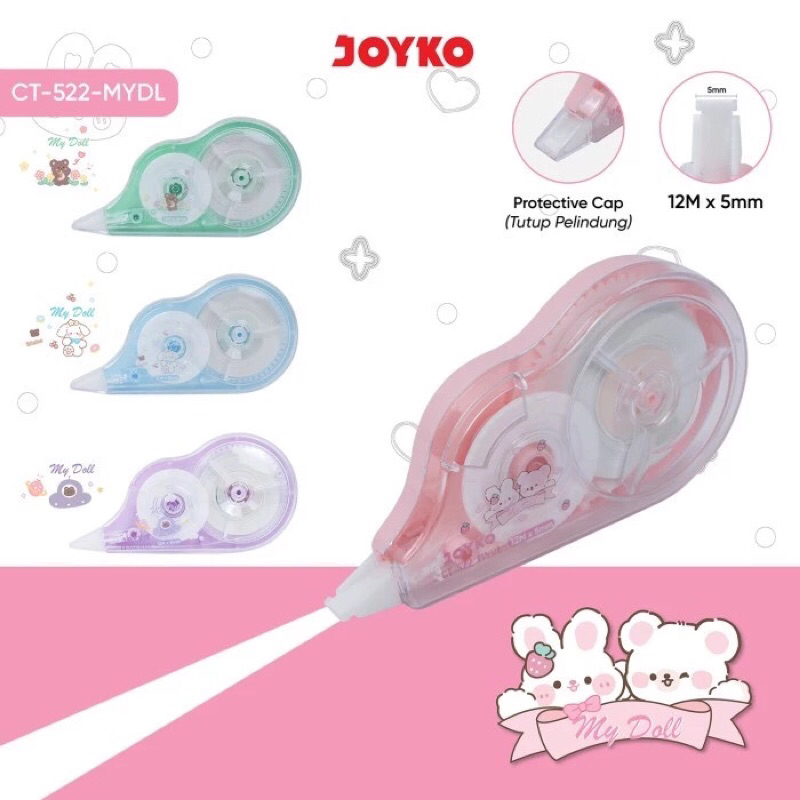 

12 Pcs!! TIPE-X KERTAS JOYKO CT-522 My Doll CORRECTION TAPE