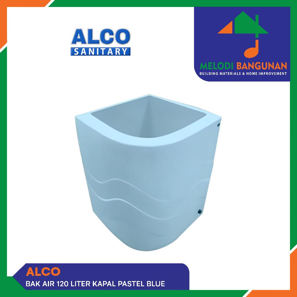 Alco - Bak Air Mandi Sudut Luxury Fiber Glass 120 Liter 120L Pastel Blue