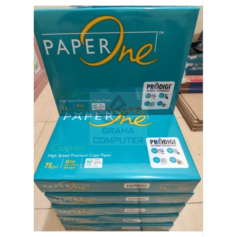 

PaperOne Kertas HVS,Fotocopy Quarto/Q4 75gsm Copier 1 Rim (500 lembar)