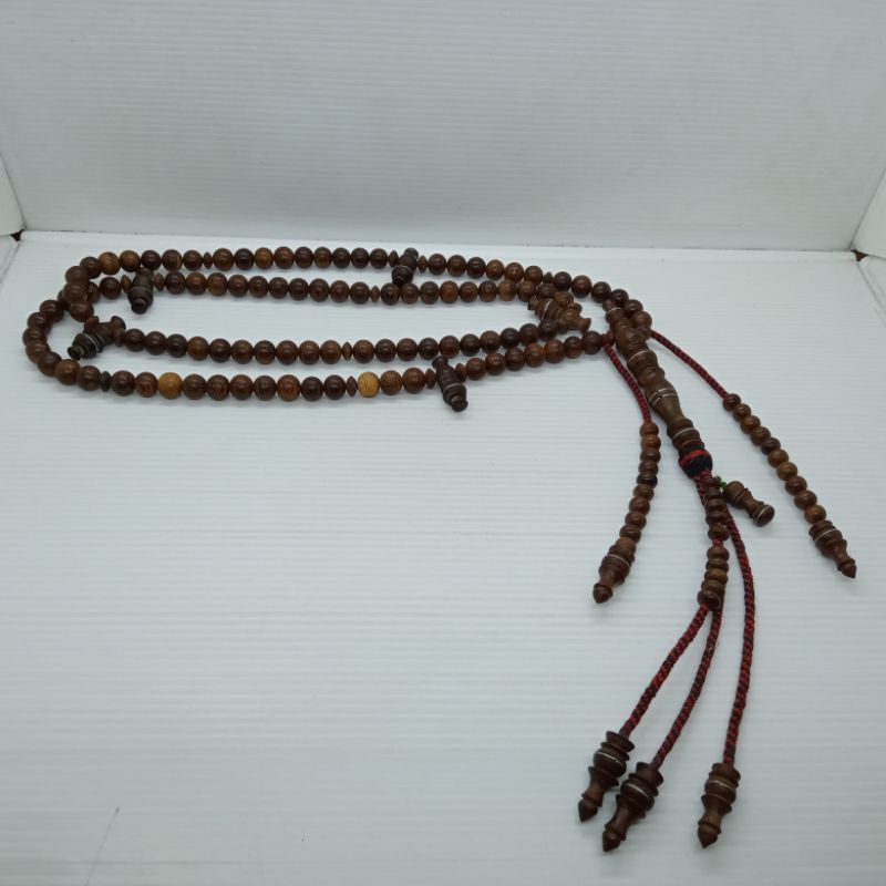 tasbih tijani kayu galih asem bulat benang rajut A491