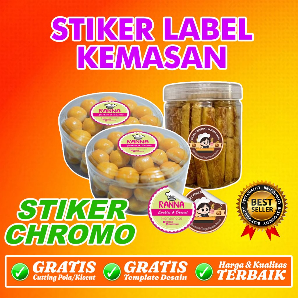 

Cetak Stiker Kromo Label Kemasan / Label Makanan