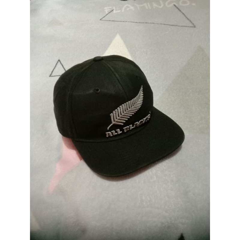 Topi Adidas New Zealand ALL BLACKS Rugby  Second Original Model Snapback Warna hitam bahan katun