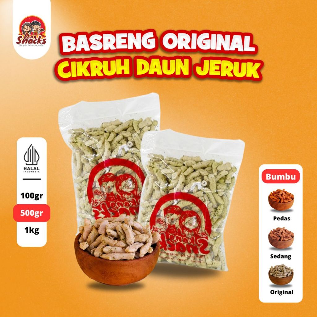 

KANGSNACKS Basreng Original Daun Jeruk 100Gr-1kg Murah Makanan Keripik Cemilan Kripik Jajanan Pedas
