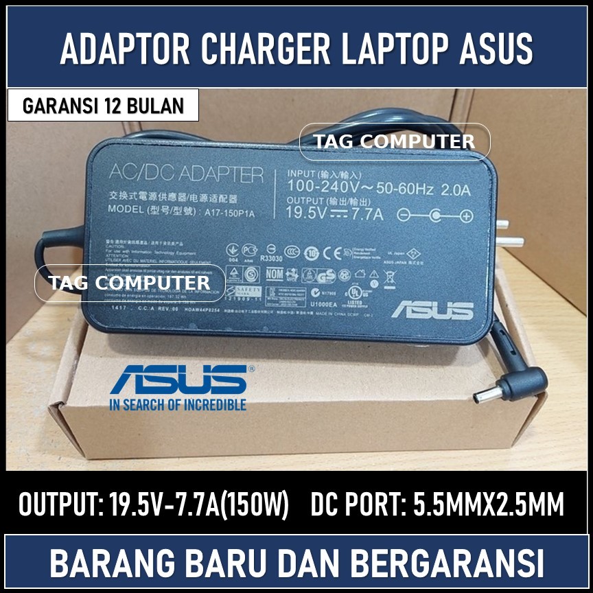 ADAPTOR CHARGER LAPTOP ASUS ROG STRIX GL503V 19.5V-7.7A 150W GL503GE