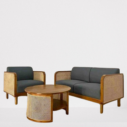 SOFA ROTAN KAYU JATI KURSI SOFA MINIMALIS SOFA RETRO SOFA BED