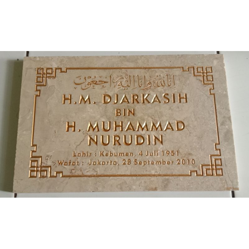 Batu Nisan Marmer Kuburan Grafir ukuran 20x30