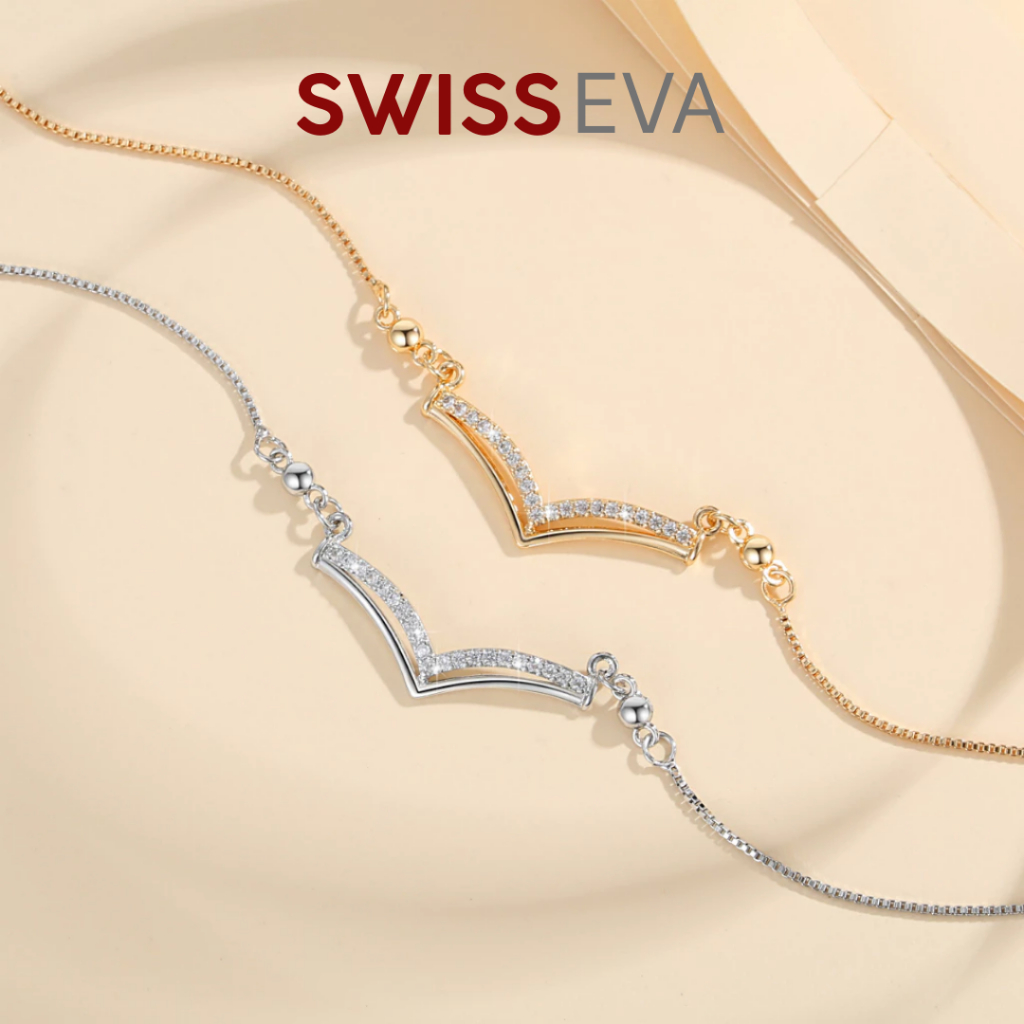 SWISSEVA  ALL Jewellery Kalung Wanita Kalung Minimalis Wanita Anti Luntur Titanium Zirkonia Jewelry 