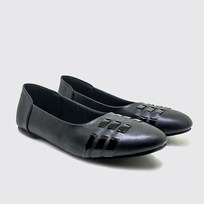 Sepatu flat wanita ukuran jumbo Big size 41-45 | Sepatu flat shoes kulit sintetis kerja kantor.