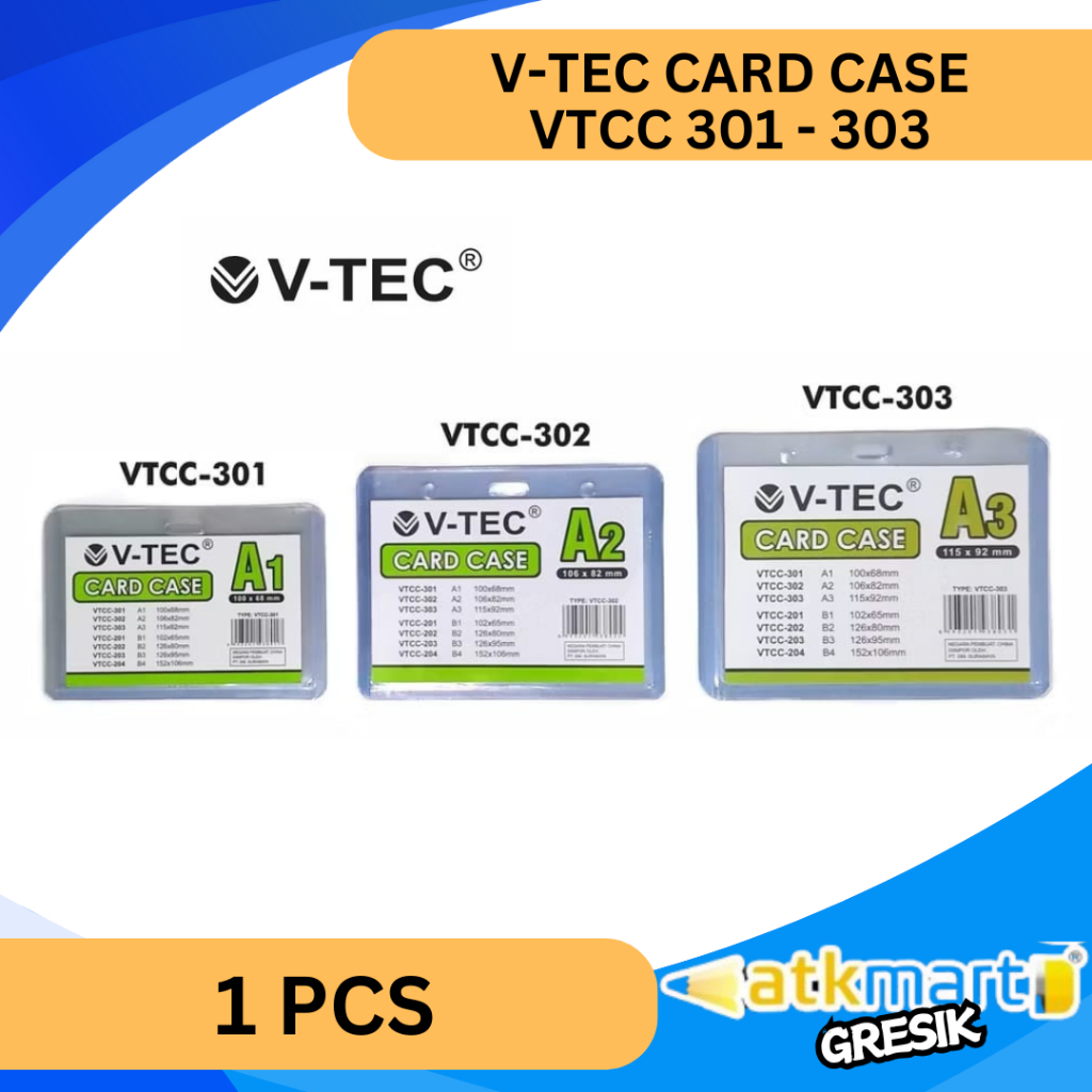 

V TEC CARD CASE VTCC-301/302/303 / ID CARD BENING / ID CARD UJIAN / ID CARD PLASTIK PER PACK