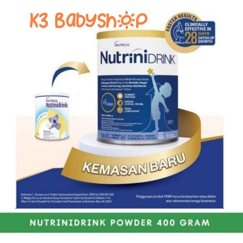 Nutrinidrink powder vanila 400gram 400 gr susu formula bubuk penambah berat badan anak susu weight g