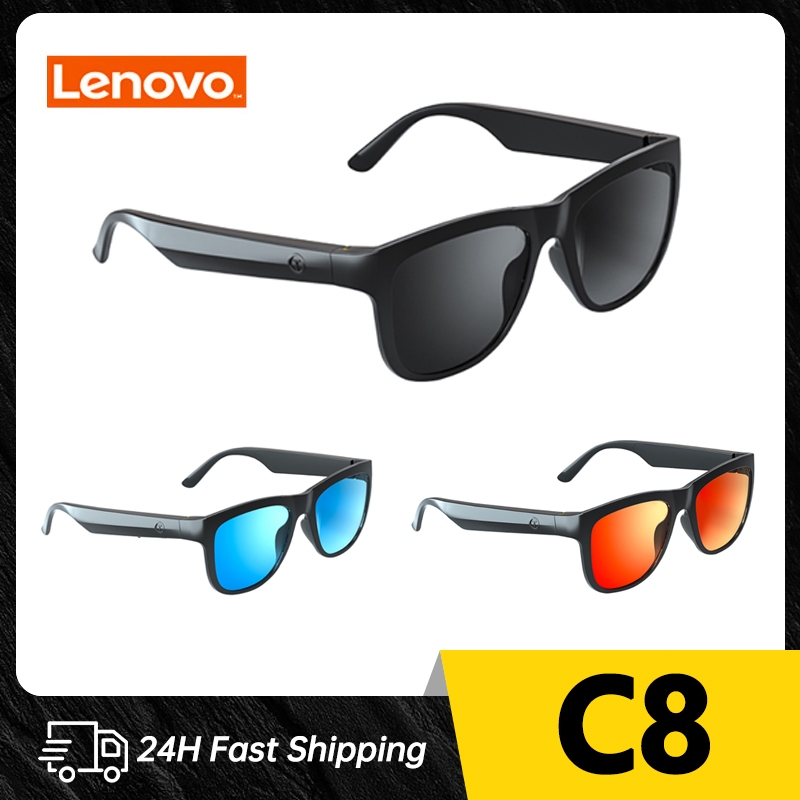 Lenovo LECOO C8 Smart Wireless BT Glasses Headset HD Sound Quality Touch Buttons Replaceable Polariz