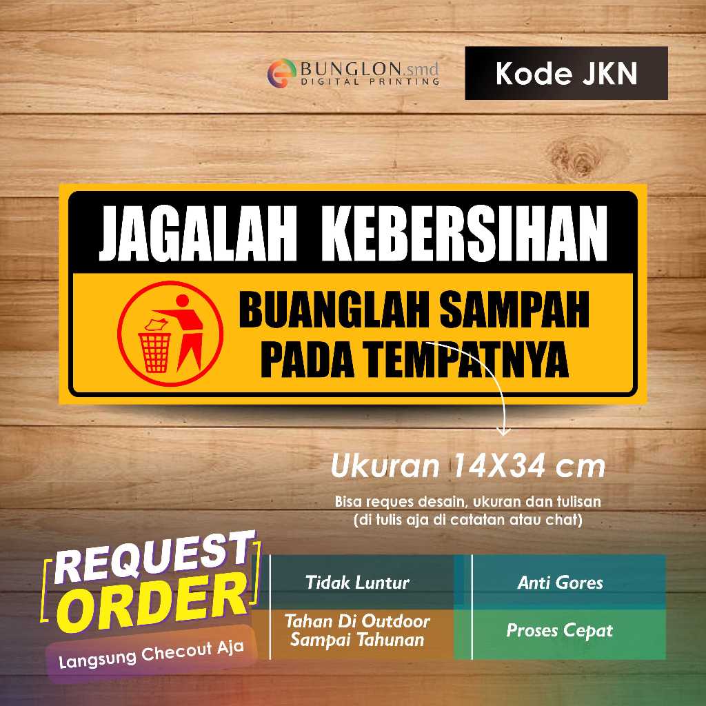

STIKER JAGALAH KEBERSIHAN PLUS LAMINASI TAHAN HINGGA TAHUNAN MODEL KUNING