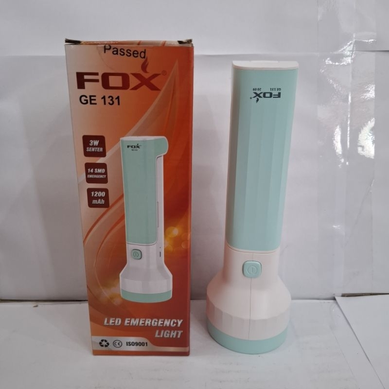 FOX Lampu Senter LED Emergency Light GE-131 + Lampu Belajar/Senter Lipat/Senter