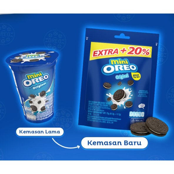 

Snack Oreo Mini Pouch 61,3gr - Original / Strawberry / Cokelat