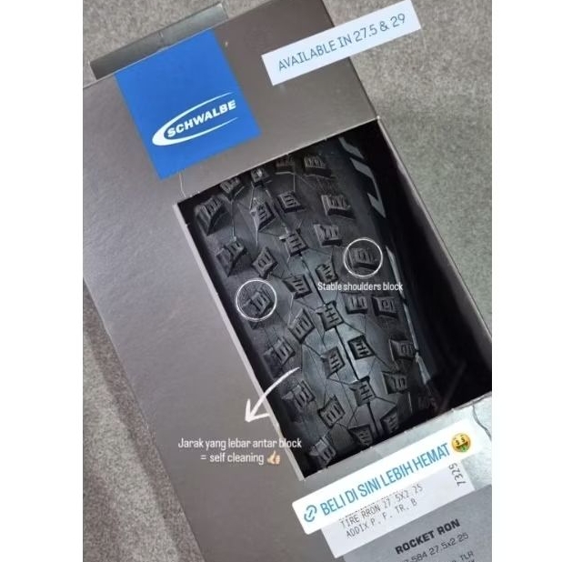 schwalbe Rocket Ron 27.5 x 2.25 performance addix TLR tubeless ready ban sepeda MTB