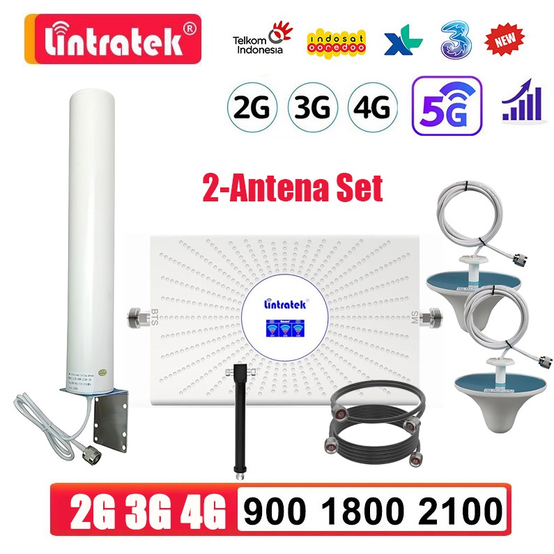 Lintratek tri band Modem 4G Penguat seluler  900 1800 2100MHz ALC AGC Penguat Sinyal HP Repeater pen