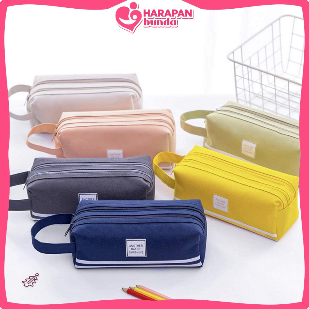 

Kotak Pensil Perlengkapan Sekolah 2 Sisi Dompet Pensil Stationery / Tempat Bolpen Pen Make Up Pouch Kosmetik Travel Harapan Bunda A80
