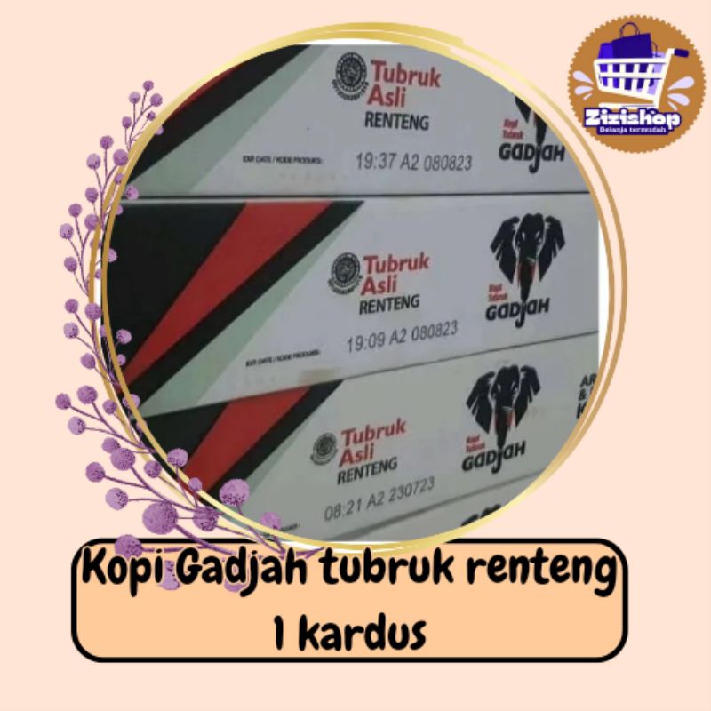 

KOPI GADJAH TUBRUK ASLI SACHET 1 KARDUS ISI 10 Renteng ( 20sachet /renteng)
