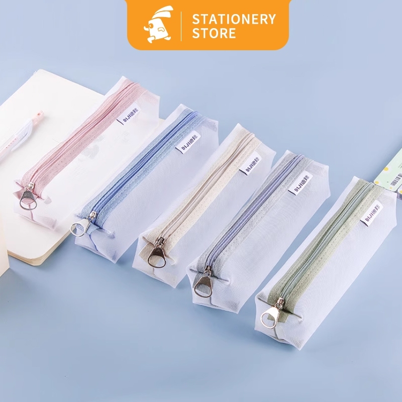 

Kotak pensil korea pouch/ tempat pensil transparant simple bening/pencil case mini-Rabbit Stationery