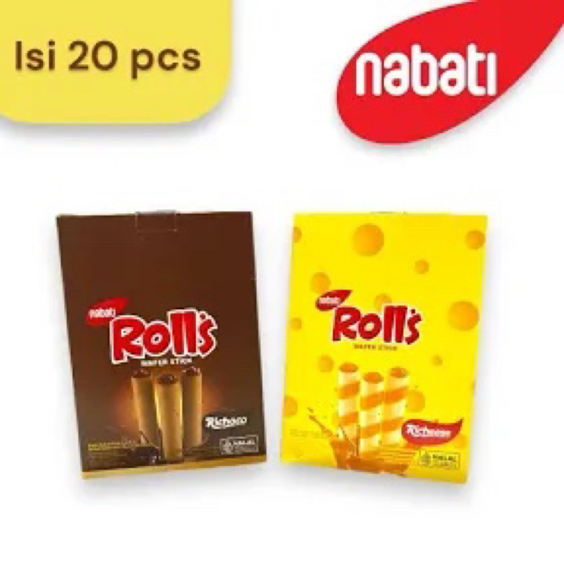 

Wafer stick Rolls Nabati Richoco 6g (1box isi 20bks)