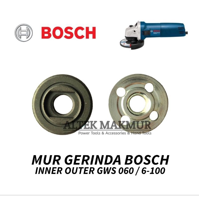 RING GERINDA BOSCH GWS 060 / LOCK NUT BAUT GRINDA GWS060 / MUR FLANGE SET PENGUNCI BAUT GURINDA 4 IN