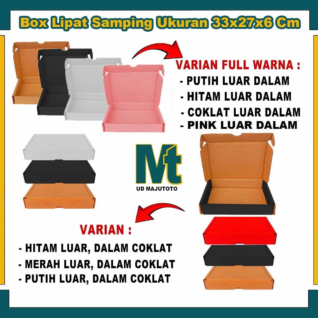 

Box 33x27x6 Cm / Box Lipat Samping / Box Hampers / Kardus Polos
