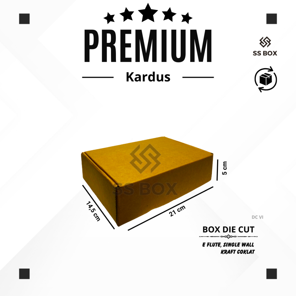 

KARDUS PACKING DIE CUT ukuran 14,5 x 21 x 5 KARDUS F-FLUTE PREMIUM